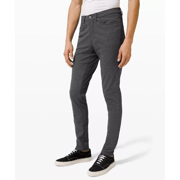 Lululemon ABC Skinny 34" Tech Canvas Pant Mens 30 Gray Commute Travel Casual - Picture 3 of 15